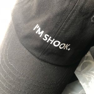 Black Dad Hats lettering with adjustable buckle